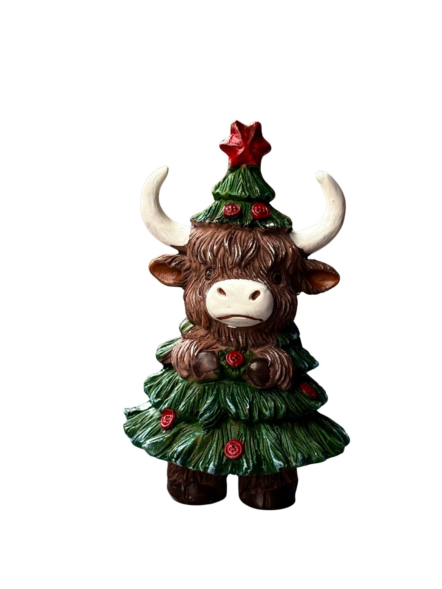 Festive highland cow Christmas ornament