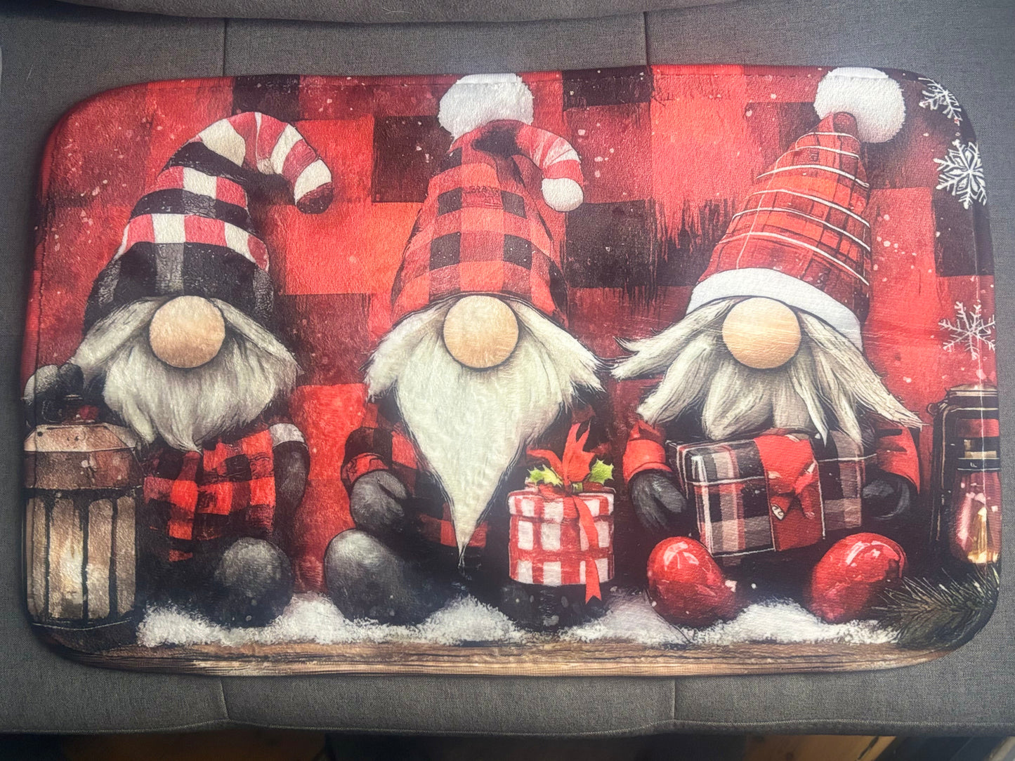 Three Wise Christmas Gonks Welcome Mat