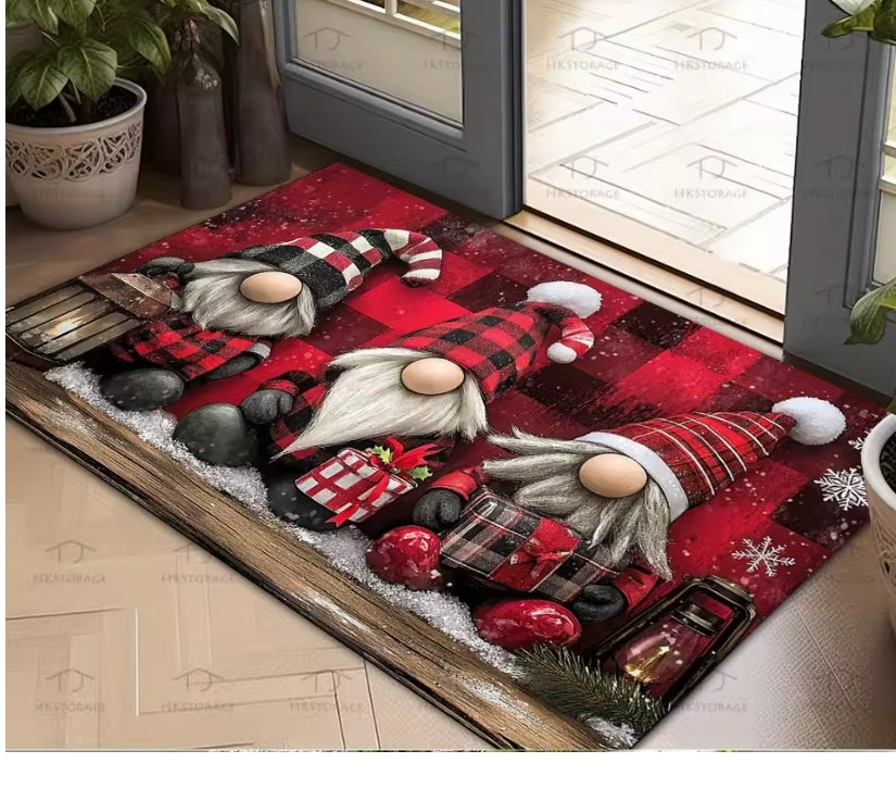 Three Wise Christmas Gonks Welcome Mat
